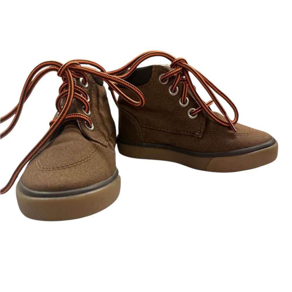 Gymboree Boys Light Brown Canvas Fall Boots/Hi Top Sneaker Toddler S6 Preowned